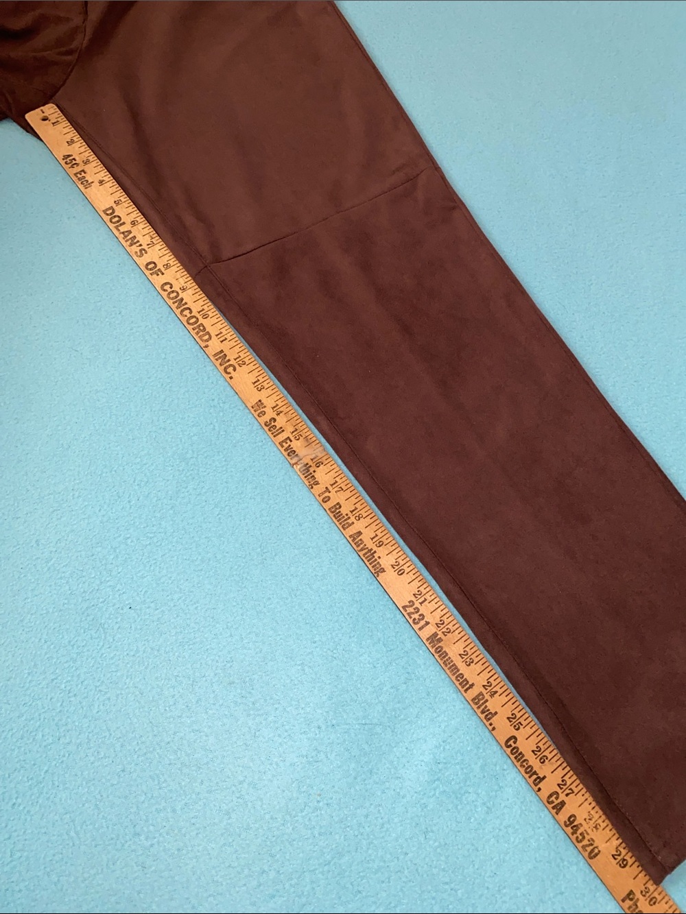 OLSEN Mona straight leg faux suede chocolate brown 2 pocket trousers NEW size 12 - Picture 10 of 13